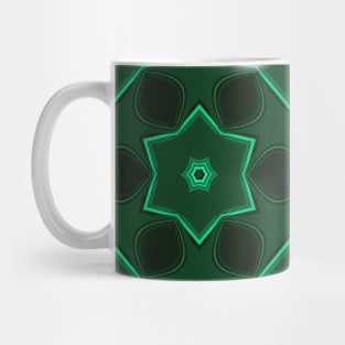 Cartoon Mandala Flower Green Mug